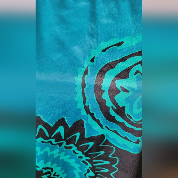 Oscar de la Renta for Swirl 80's 90's Vintage Kimono Blouse Womens M Black Teal - Picture 8 of 11